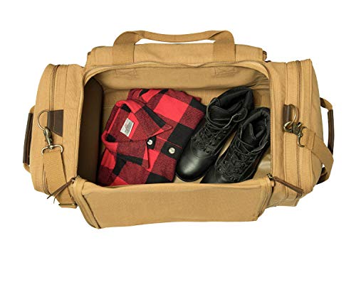 Rothco Canvas Long Weekend Bag - Rugged and Spacious Overnight Weekender Travel Duffel - color: Coyote Brown