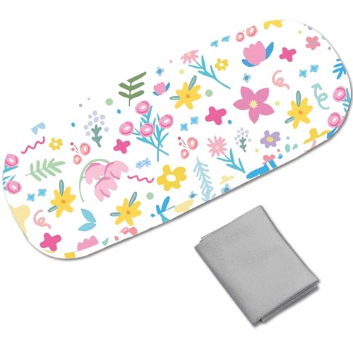 CREATCABIN Cute Eyeglasses Case Hard Shell PU Leather Glasses Case Portable Sunglasses Holder Spectacle Storage Protective Co - style: Colorful Flowers