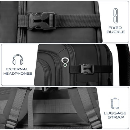 Travel Backpack for Men, TSA Carry On Backpack Flight Approved - color: Black, size: 17.3 Inch