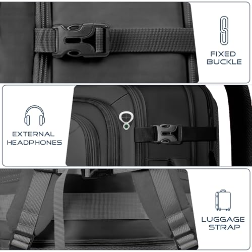 Travel Backpack for Men, TSA Carry On Backpack Flight Approved - color: Black, size: 17.3 Inch