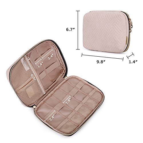 BAGSMART Large Electronics Travel Organizer Case for Women, Pink - color: A-Pink