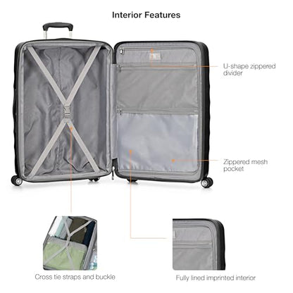 Traveler's Choice Elm 21" Carry-on Expandable Spinner Luggage Set - Matte Black - color: Matte Black, size: 21" Carry-On (1-Piece)