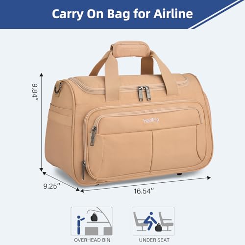 HanTrip 16 Inch Under Seat Carry On Duffle Bag for Airplanes, Pink - color: Pink, size: Carry-on 16.5-Inch