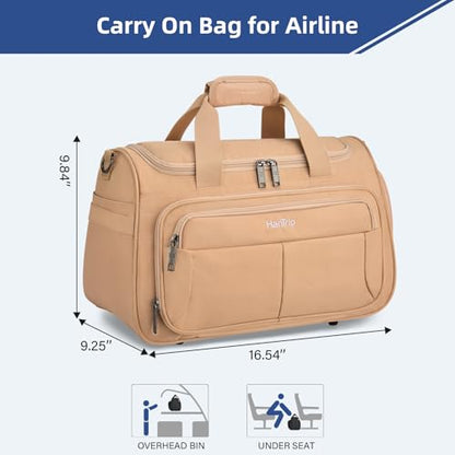 HanTrip 16 Inch Under Seat Carry On Duffle Bag for Airplanes, Pink - color: Pink, size: Carry-on 16.5-Inch