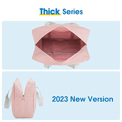 Narway Personal Item Travel Bag, Foldable Carry on Duffle Bag for Women Men - color: AA-Thick Pink