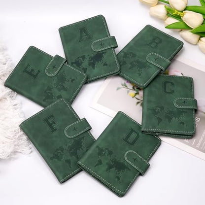Passport Holder Wallet Cover Personalized Initial Travel Essentials - color: Pine Green, size: W