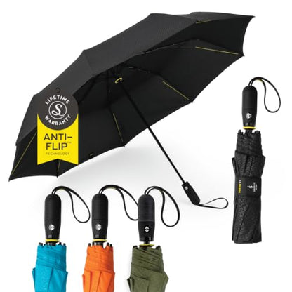 ShedRain Vortex Windproof Compact Travel Umbrella, Auto Open Close - color: Vex Black 54"Arc