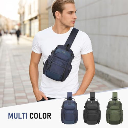 Sling Bag for Men Travel Crossbody Bag Men Casual Chest Pack - color: Blue