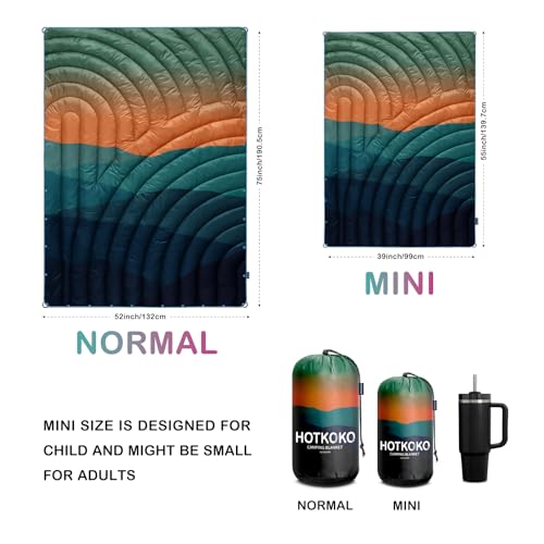 Puffy Camping Blanket,Mini Camp Blanket Outdoor Camping Quilt Waterproof - color: Dawn, size: 39x55"