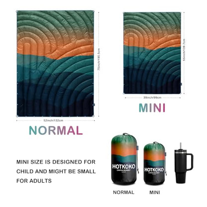Puffy Camping Blanket,Mini Camp Blanket Outdoor Camping Quilt Waterproof - color: Dawn, size: 39x55"