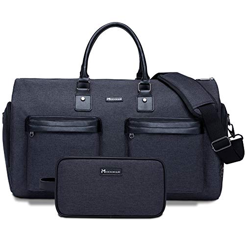 Garment Bags for Travel, 45L Carry on Convertible Garment Duffle bag - color: Jet Black