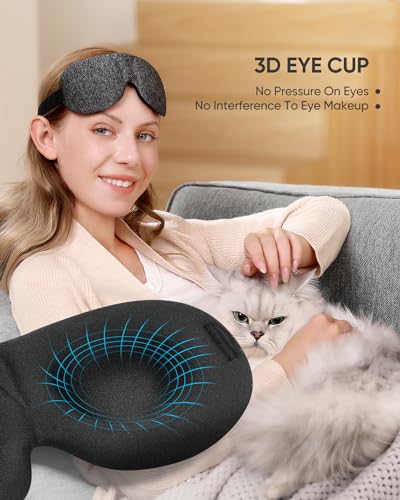 LKY DIGITAL Sleep Mask for Side Sleeper 3 Pack, Blackout 3D Eye Mask - color: Black & Blue & Purple