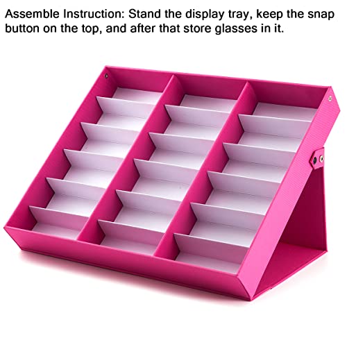 TRIUMPH VISION Sunglasses Organizer Storage Eyeglass Box Glasses Case Tray - color: Pink