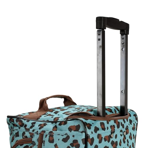 Rockland Rolling Duffel Bag, Black, 22" - color: BLUELEOPARD, size: 22-Inch