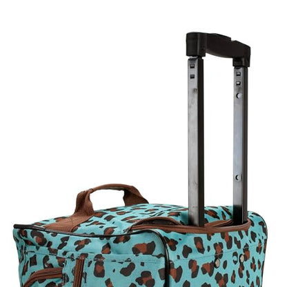 Rockland Rolling Duffel Bag, Black, 22" - color: BLUELEOPARD, size: 22-Inch