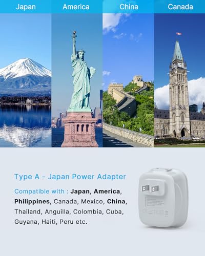 VINTAR US to Japan Plug Adapter, 2 Prong to 3 Prong Outlet Adapter, 2 Pack - style: Type A-2 Pack-Japan Philippines