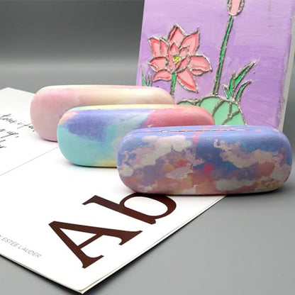 3 Pack Glass Cases Hard Shell, Portable Hard Eyeglasses Case Linen Fabrics Eyeglass Organizations for Women Girls - color: Classical