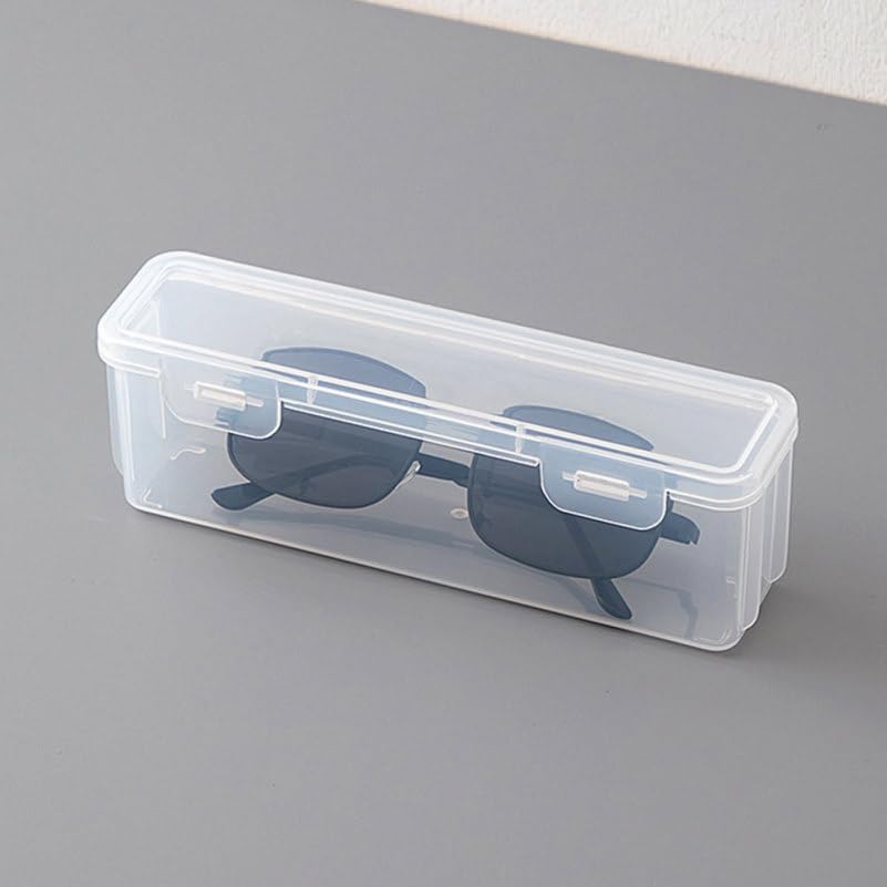 VILLCASE 2-pack Sunglasses Organizer Storage Clear Plastic Eyeglass Cases Portable Travel Eyeglass Holder for Sunglasses Eyewear Tabletop Display 7.08 X 2.36 X 1.88 in