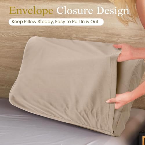 Cooling Pillowcase for Contour Pillow, Taupe, 24x14x5/3.7 Inches, 1 Piece - color: Taupe