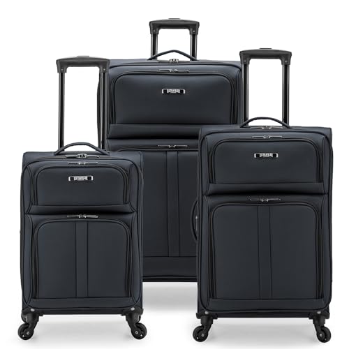 U.S. Traveler Anzio Softside Expandable Luggage with Spinner Wheels, Dark Grey, 3-Piece Set (22/26/30) - color: Dark Grey, size: 3-Piece Set (22/26/30)