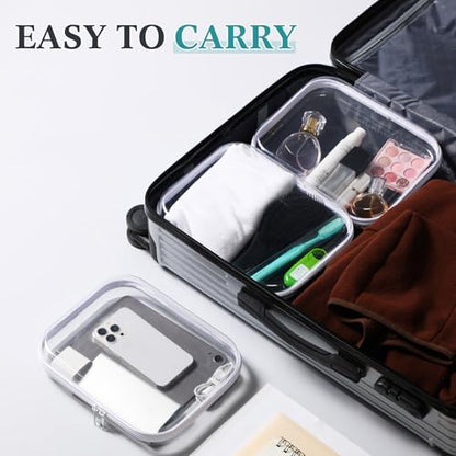Sanwuta 6 Clear Hard Zipper Case,White,9.84 X 7.87 X 2 Inch - color: White, size: 9.84 x 7.87 x 2 Inch