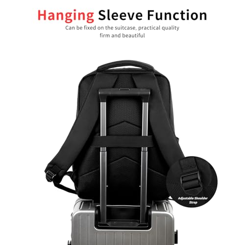 Slim Business Laptop Backpack, Water Resistant Travel Backpack, Durable Computer Bag, Fits 15.6 Inch Laptop, Black.