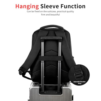 Slim Business Laptop Backpack, Water Resistant Travel Backpack, Durable Computer Bag, Fits 15.6 Inch Laptop, Black.