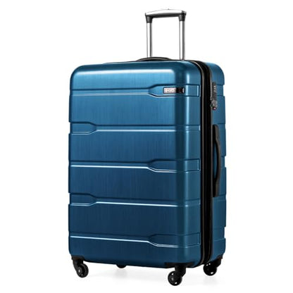 Coolife Large Checked Luggage Hardside Suitcase with Spinner Wheels, 28in | Expandable, Lightweight ABS+PC, Rolling Travel Suitcase with TSA Lock, Spinner Wheels, Durable Zipper, Caribbean Blue - color: Caribbean Blue, size: Large Checked(28in)