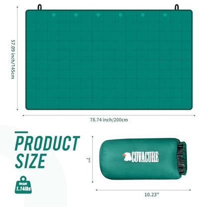 COVACURE Camping Blanket, Packable Down Alternative Outdoor Blanket 57X78'' - color: Down Green