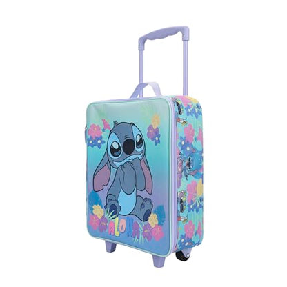 Bioworld Lilo & Stitch Aloha Stitch 14" Youth Blue Soft Sided Luggage - color: Lilo & Stitch Aloha Stitch