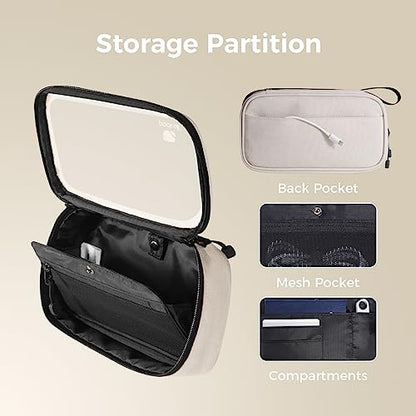 pack all Clear Electronic Organizer, Compact TPU Cable Organizer Bag - color: Beige