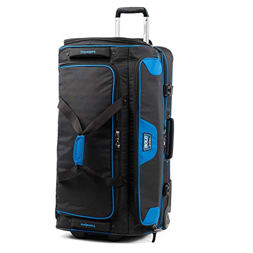 Travelpro Bold Drop-Bottom Wheeled Duffel Bag, Blue/Black, 30-Inch - color: Blue/Black
