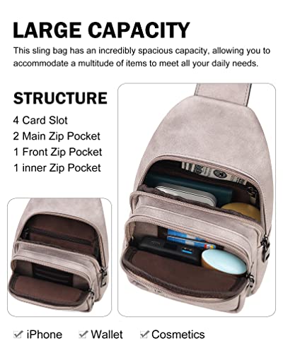 MASINTOR Sling Bag for Women, Crossbody Fanny Pack Sling Backpack, Grey - color: Charcoal Grey