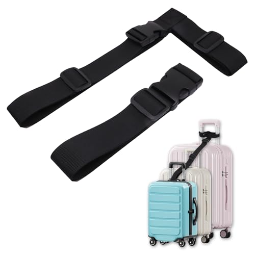 2 Pack Luggage Straps for Suitcases, Adjustable Travel Belt to Add a Bag, T-Type and Normal Suitcase Straps for Connecting Your Luggage Together, Black - size: T-Type+Normal Luggage Straps(2pcs)