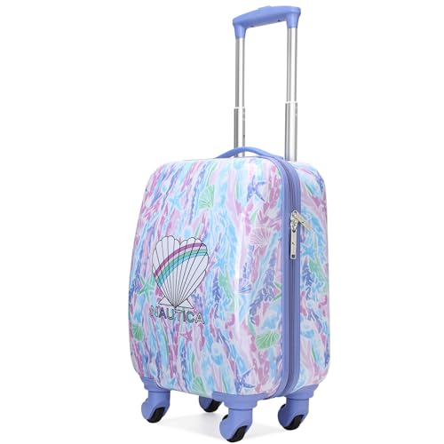 NAUTICA Kids 18" Hardside Carry-on Suitcase with Spinner Wheels, Pastel Shell - color: Pastel Shell