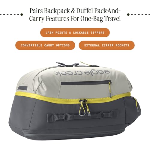 eagle creek Tour Travel Pack 55L – Lightweight Backpack with Expandable Storage, Laptop Compartment - Has Travel-Ready Features for Global Adventures - Storm Grey - color: Grey