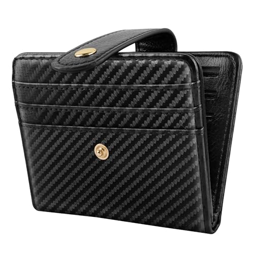 Small Wallets for Men Slim Minimalist Bifold Credit Card Holder - color: Carbon Fiber