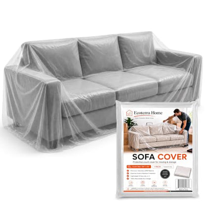 Plastic Furniture Cover for Moving, Dustproof Couch Cover for Sofa,2-Pack - size: Sofa-2PACK