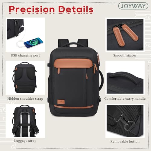 Joyway Expandable Luggage Sets 5 Piece, Lightweight Hard Shell Travel Suitcase Set with Spinner Wheels and TSA Lock - color: Black, size: 5 piece set