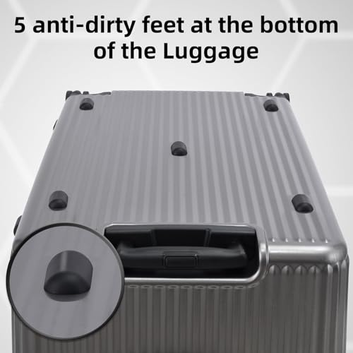 Kaleenie 29 Inch Aluminum Frame Checked Luggage Top Opening - color: Gray, size: 29 Inch