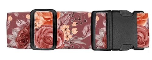 Luggage Straps for Suitcases Travel Belt Accessories, Cute Suitcase Strap, Adjustable Luggage Belt Strap, Heavy Duty with Quick-Release Buckle Luggage Strap Luxury Red Flowers - color: Luxury Red Flowers