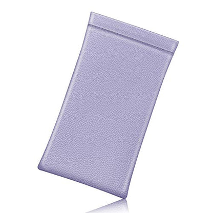FINTIE Soft Eyeglasses Case with Cleaning Cloth, Squeeze Top Glasses Pouch - color: Lilac Purple