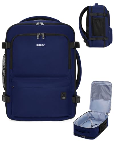 WANDF Personal Item Travel Bag 18x14x8, Carry On Laptop Backpack (Navy) - color: B-navy Blue, size: 18x14x8