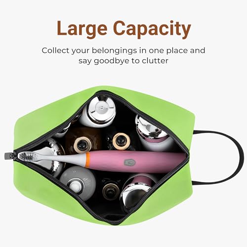 Elviros Hanging Toiletry Bag, Lightweight Travel Dopp Kit, Neon Green - color: Neon Green, size: Small