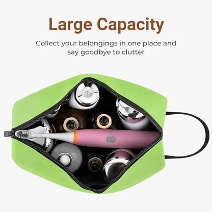 Elviros Hanging Toiletry Bag, Lightweight Travel Dopp Kit, Neon Green - color: Neon Green, size: Small