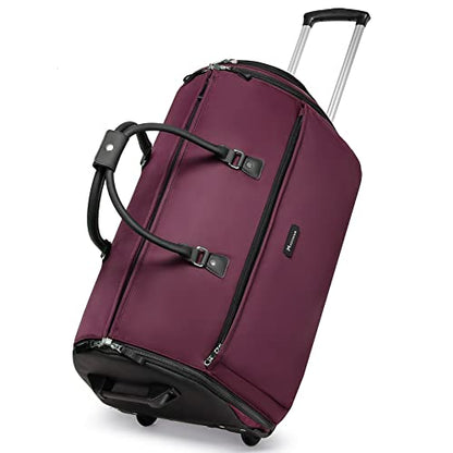 Modoker 3-in-1 Rolling Garment Duffle Bag with Wheels, 25in Red - color: 25in-Red