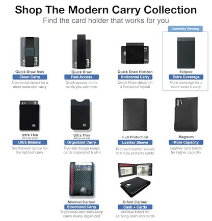Modern Carry Eclipse Card Holder – Full-Coverage Elastic Minimalist Wallet for Men & Women, Slim Front Pocket Card Case, Secure Stretch Band Holds 2–12 Cards & Cash, Ultra-Thin Everyday Carry (Black) - color: Black