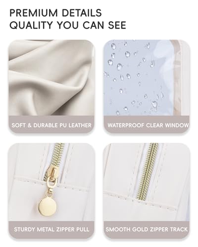 Clear Travel Toiletry makeup Bag 11" Large Organizer for Cosmetics Pouch - color: white-Large