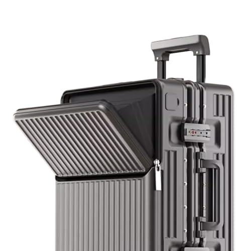 Carry on suitcase Zipperless Luggage,Polycarbonate Aluminum Hard Shell, Expandable Carry-On Suitcase with Spinner Wheels, 26 Inch Cabin - color: Dark Gray, size: 26 inch