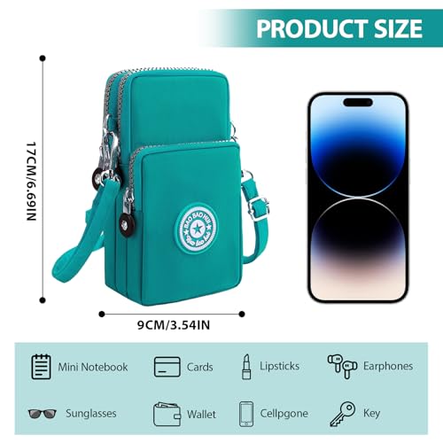 Mini Crossbody Sling Bag, Cell Phone Purse, Travel Pouch Shoulder Bag with Adjustable Strap, Lightweight Organizer Pouch - color: Green